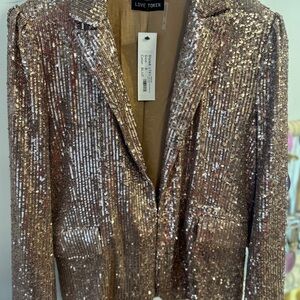 Love Token Sequin Blazer in Rose Gold Shine
